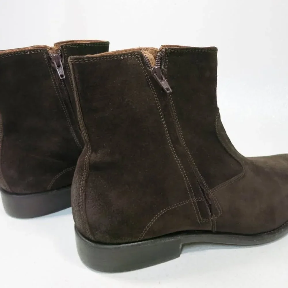Johnston & Murphy Suede Leather Dual Zipper Boots Men's Footwear Shoes Sz 12